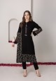 BLACK KNITTED KURTA SET